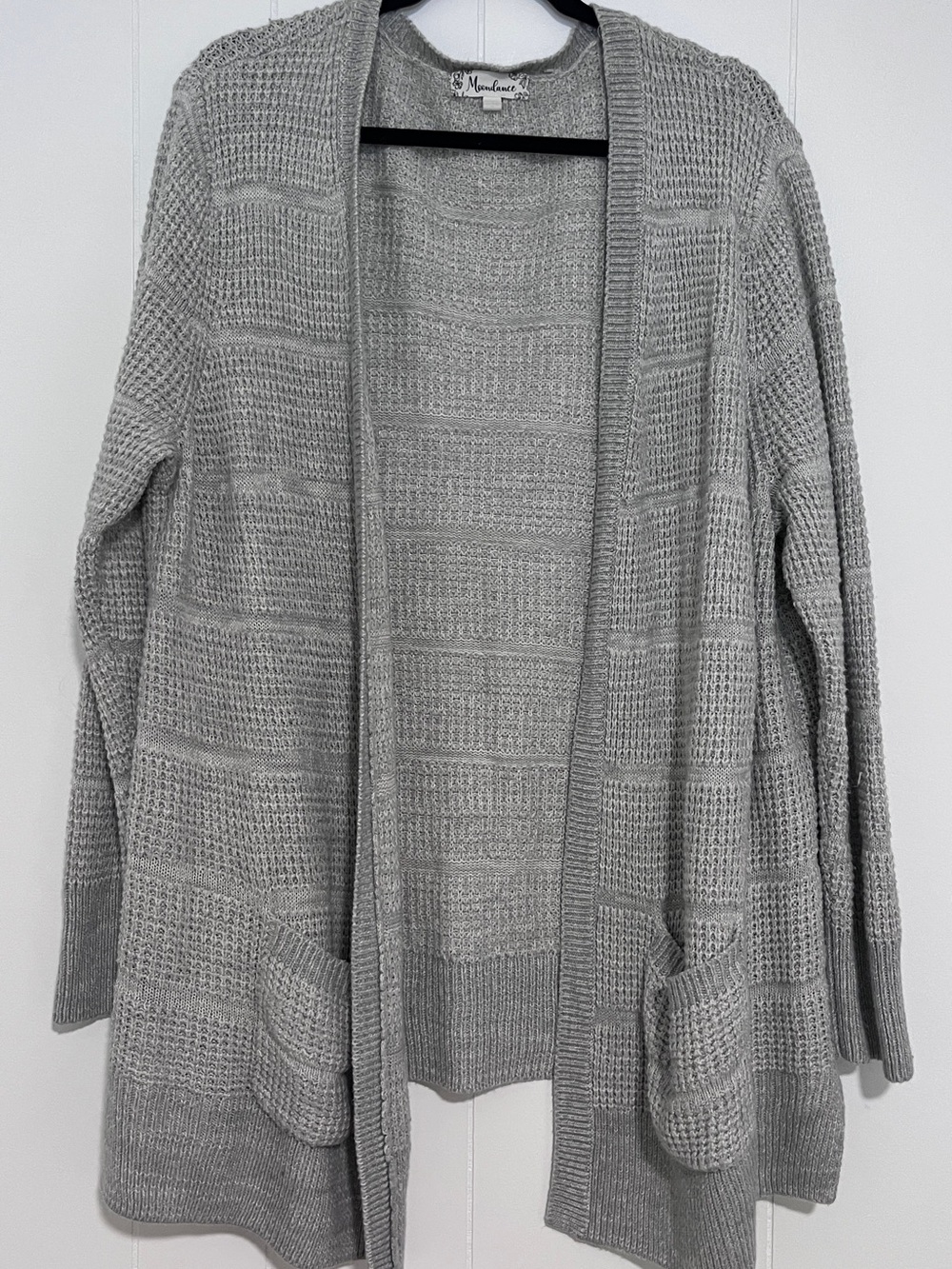 Moondance Light Gray Open Cardigan with Front Pockets